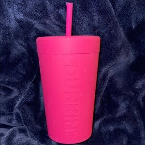 Dunkin' Vibrant Pink Tumbler with Straw